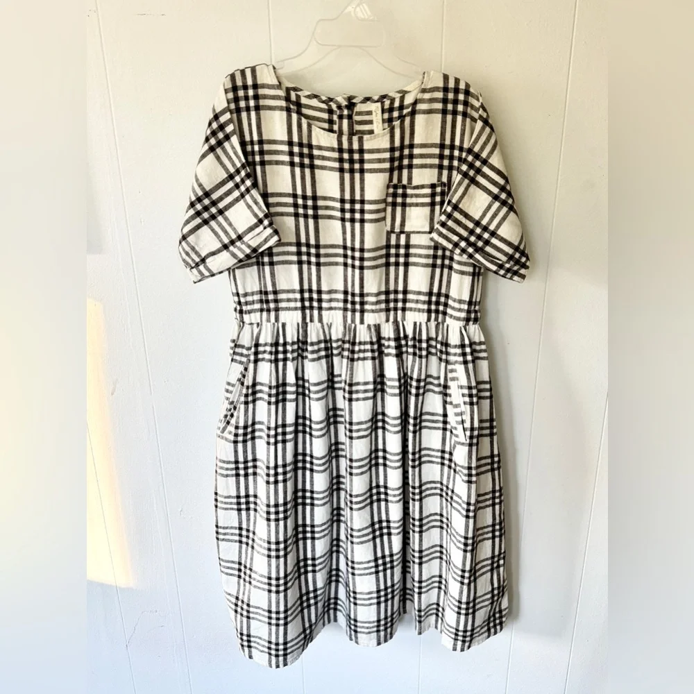 ✨ Rylee + Cru Plaid Linen Blend Dress | Size 8–9Y ✨ - Picture 1 of 9